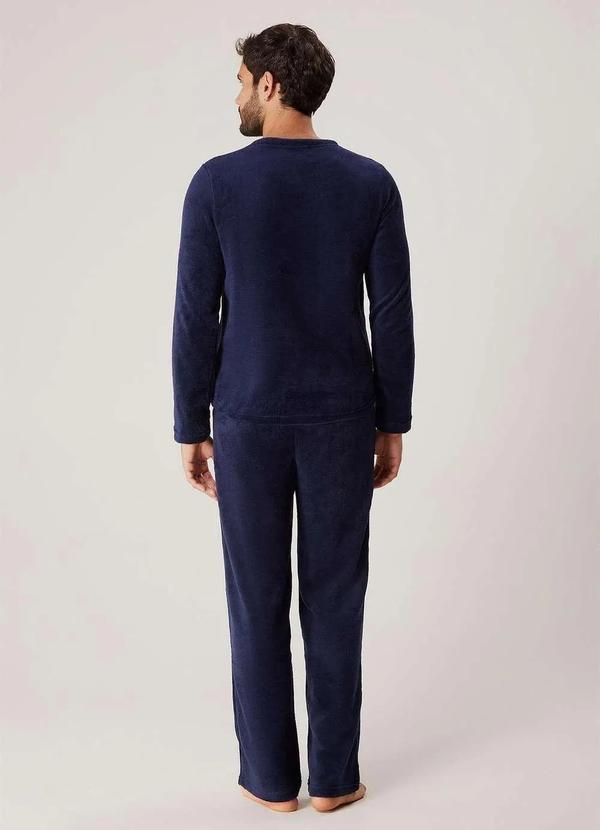 Hering - Pijama Masculino Longo em Fleece Azul 3