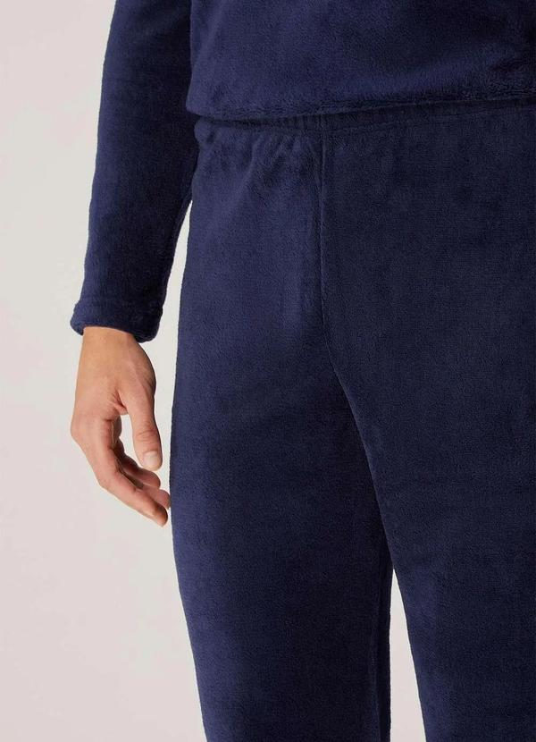Hering - Pijama Masculino Longo em Fleece Azul 4
