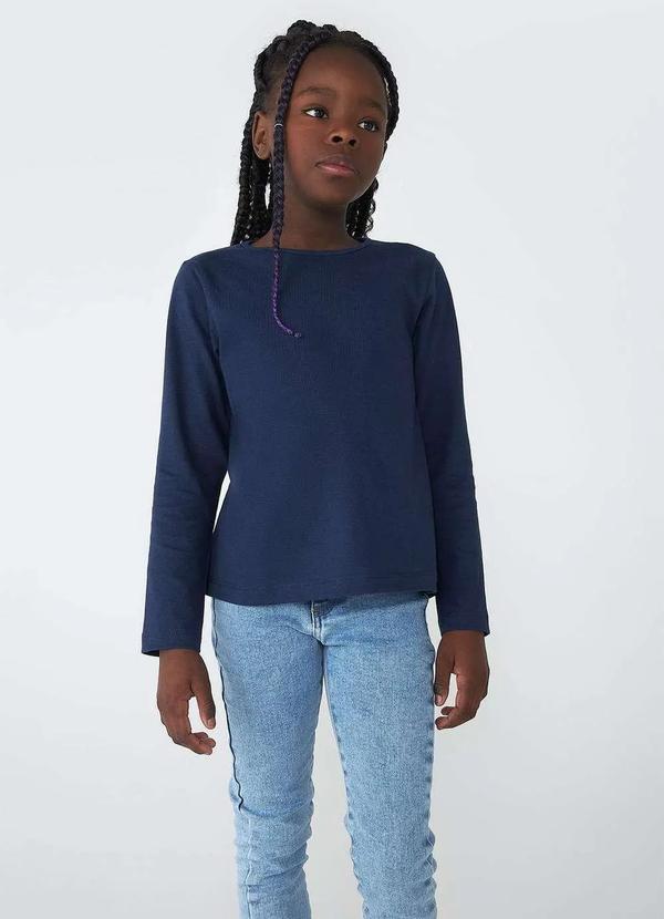 Hering Kids - Blusa Basica Infantil Menina Manga Longa Tam 1 a 16 Azul
