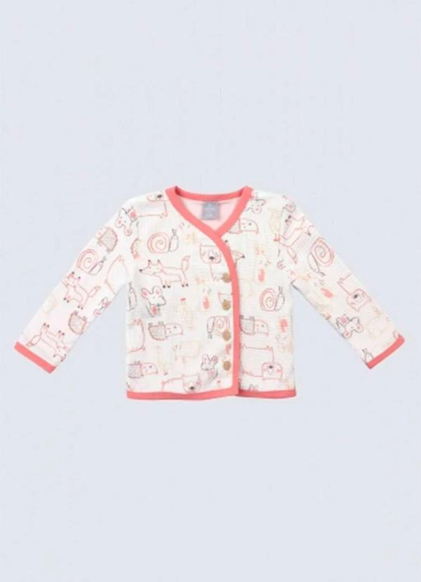 Hering - Casaco Bebe Menina com Botoes Estampado Multicores