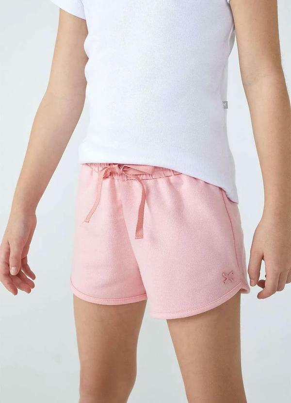 Hering - Shorts Infantil Menina em Moletom Tam 1 a 16 Rosa