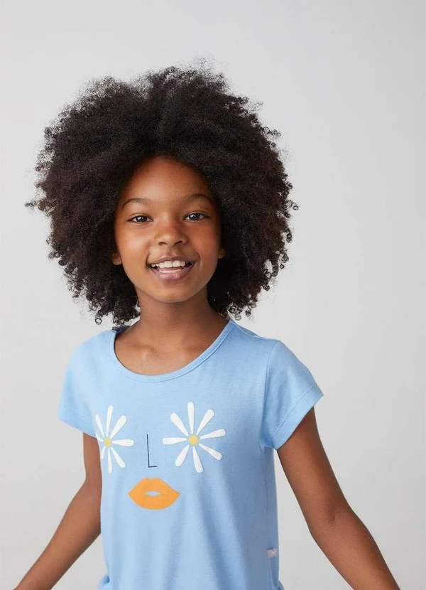 Hering Kids - Vestido Infantil Curto Estampado Tam 1 a 16 Azul 2