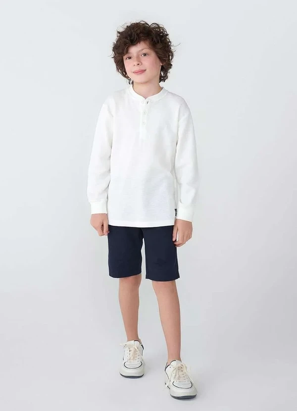 Hering Kids - Bermuda Basica Infantil Menino em Sarja Tam 1 a 16 Azul 3