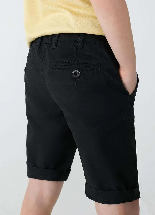 Hering Kids - Bermuda Basica Infantil Menino em Sarja Tam 1 a 16 Preto 2