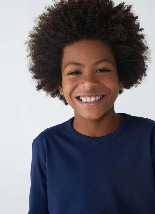 Hering - Camiseta  Infantil  Manga Longa Tam 1 a 16 Azul 2