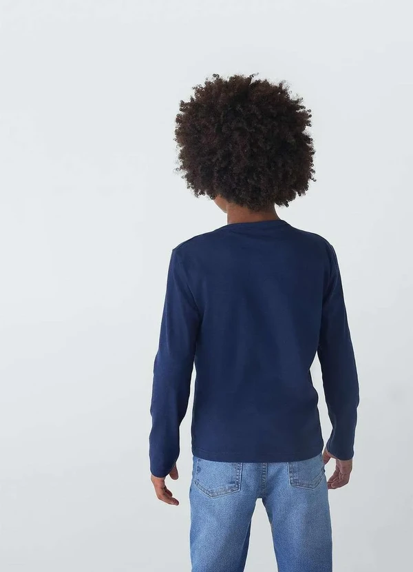 Hering - Camiseta  Infantil  Manga Longa Tam 1 a 16 Azul 3