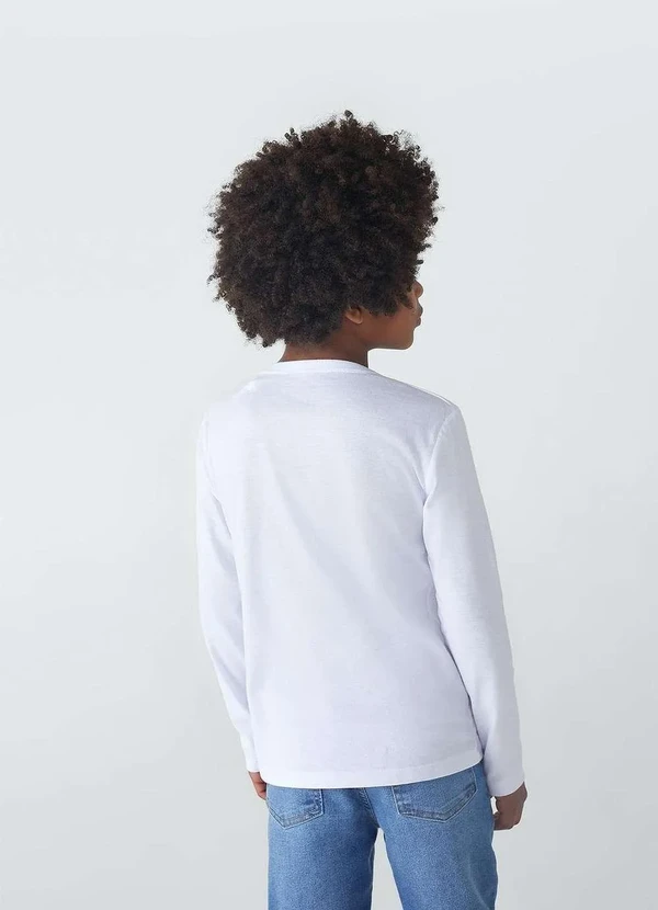 Hering - Camiseta  Infantil  Manga Longa Tam 1 a 16 Branco 2