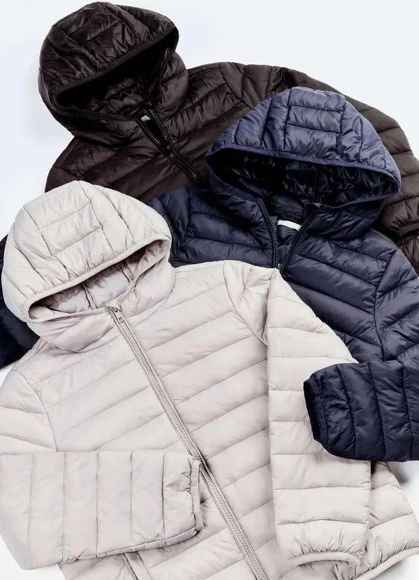 Hering Jaqueta Puffer Infantil Unissex com Capuz Tam a 16 Azul