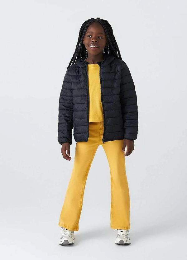 Hering - Jaqueta Puffer Infantil Unissex com Capuz Tam 1 a 16 Preto 4