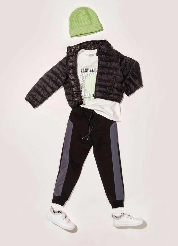 Hering - Jaqueta Puffer Infantil Unissex com Capuz Tam 1 a 16 Preto 7