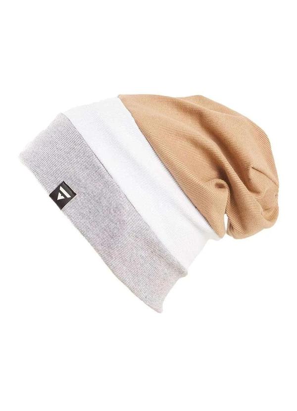 Brohood - Gorro Brohood Blocks Canelado Cinza Branco Marrom Marrom