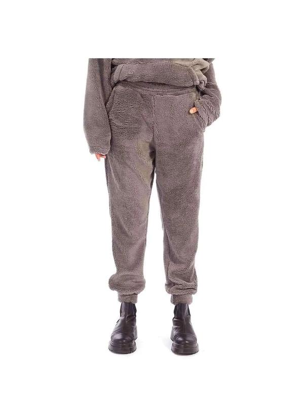 Brohood - Calca Teddy Jogger Brohood Feminina Sherpa Grafite Cinza