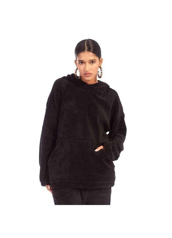 Brohood - Blusao Teddy Canguru Brohood Feminino Sherpa Preto Preto