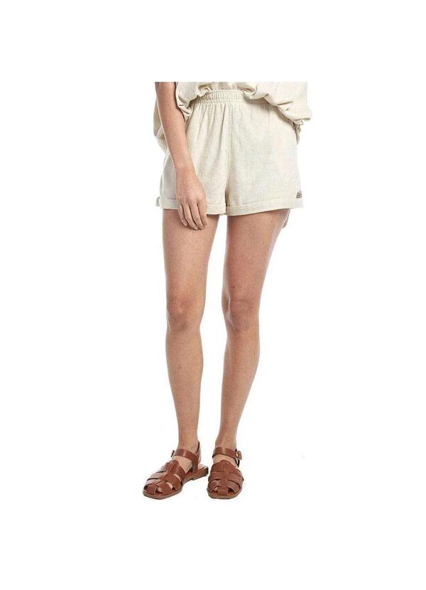 Brohood - Bermuda Feminina em Linho Brohood Off-White Branco