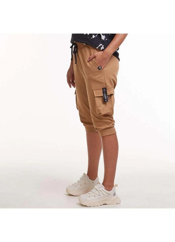 Brohood - Bermuda Saruel Cargo Brohood Feminino Moletom Marrom Claro Marrom 2