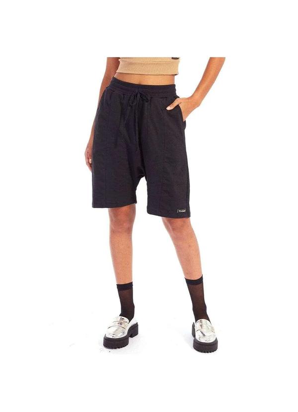 Brohood - Bermudao Thai Saruel Brohood Feminino Moletom Preto Preto