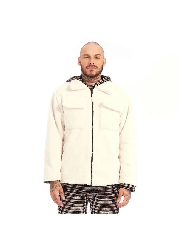 Brohood - Jaqueta Teddy Cargo Brohood Masculina Sherpa Branco Branco