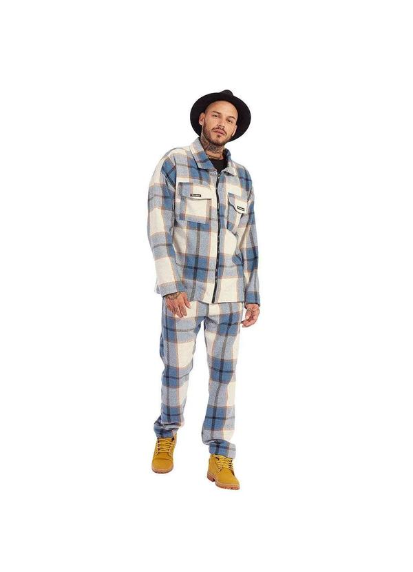 Brohood - Conjunto Alfaiataria Masculino Calca e Jaqueta Xadrez Azul Azul