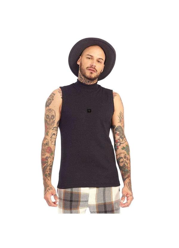 Brohood - Regata Canelada Gola Alta Brohood Masculina Preto Preto