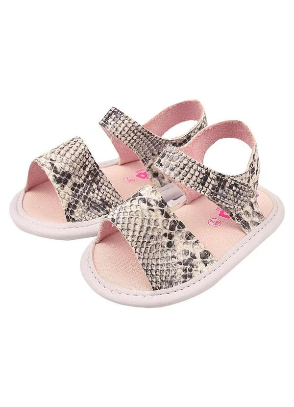 Dliká - Sandalinha de Bebe Basica Dlika Animal Print Branca Branco