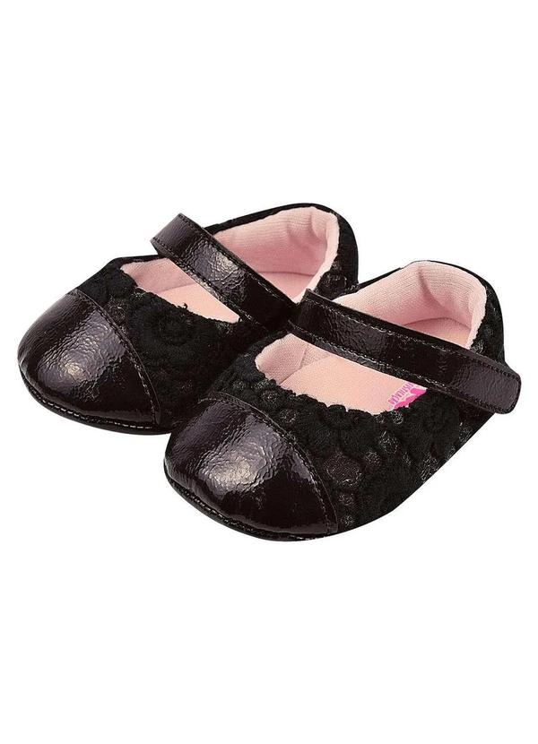 Dliká - Sapatilha Bebe Menina Dlika Renda Preta Preto
