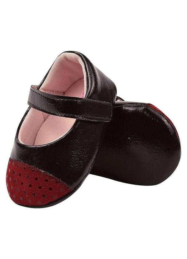 Dliká - Sapatilha de Bebe Dlika Joaninha Preto
