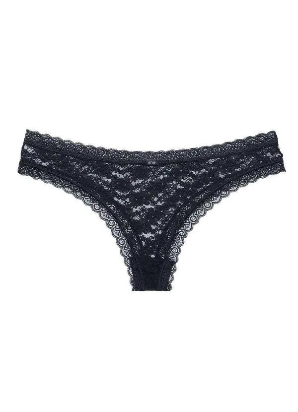 She - Calcinha Biquini Renda Sweetie Preto
