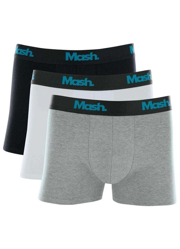 Mash - Kit 3 Cuecas Boxer Cotton Cinza Mescla Claro