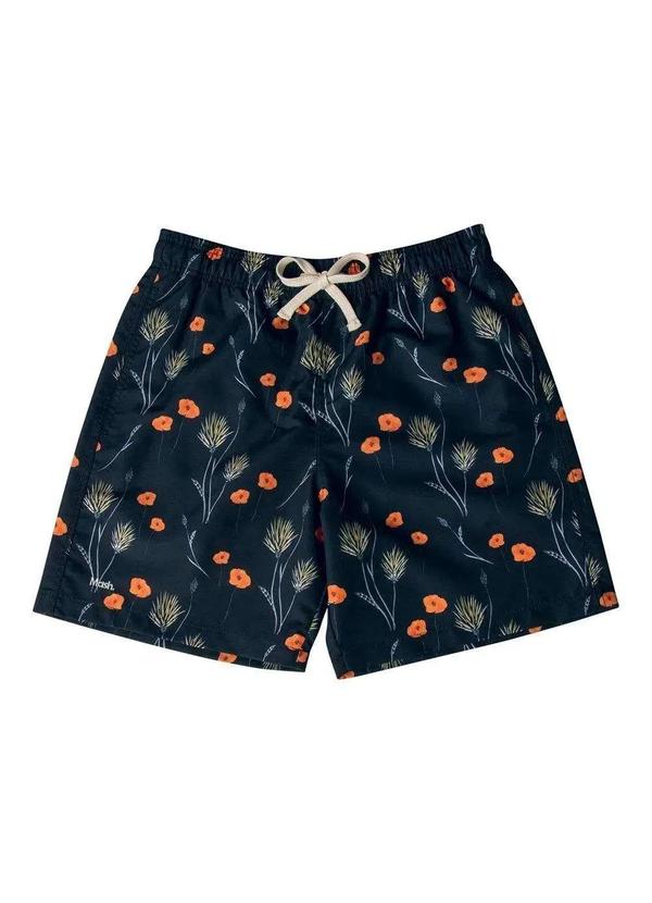 Mash - Shorts Casual Floral Pincelado Azul