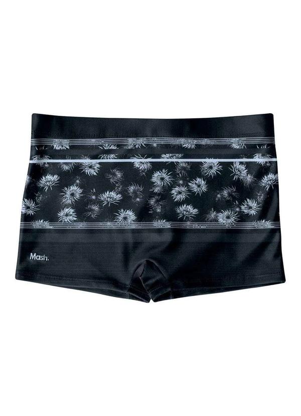 Mash - Sunga Boxer Estampada Listra e Flores Mash Preto
