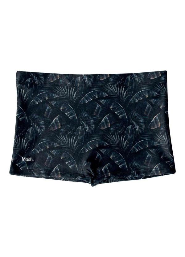Mash - Sunga Boxer Estampada Mix de Folhas Mash Preto