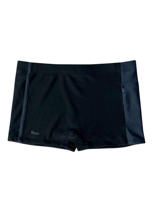 Mash - Sunga Boxer Lisa com Bolso Mash Preto