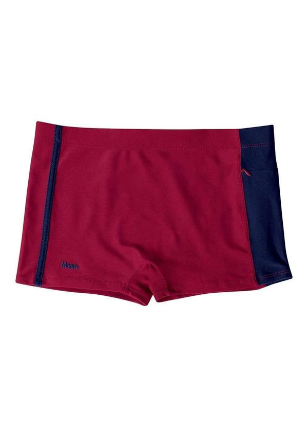 Mash - Sunga Boxer Lisa com Bolso Mash Vermelho Escuro