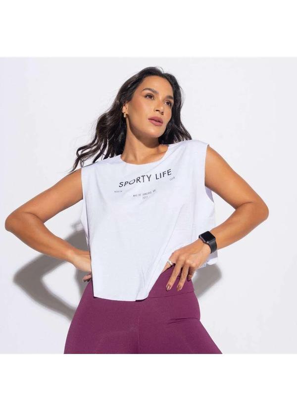 Honey Be - Cropped Fitness Branco Sporty Life - Honey Be Branco / White