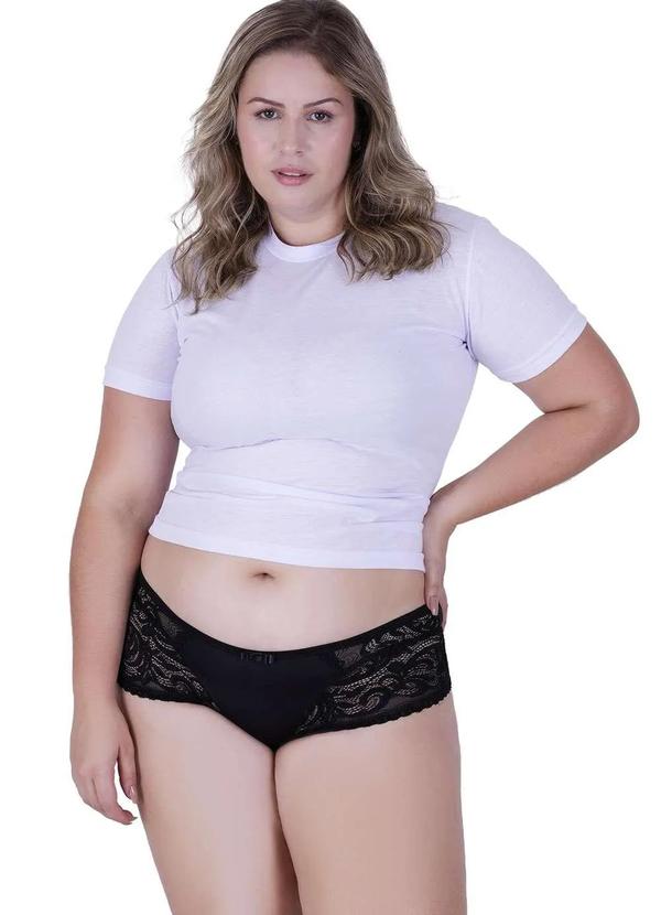 Concept Lingerie - Calcinha Amor Plus Size Microfibra Concept Lingerie Preto Preto