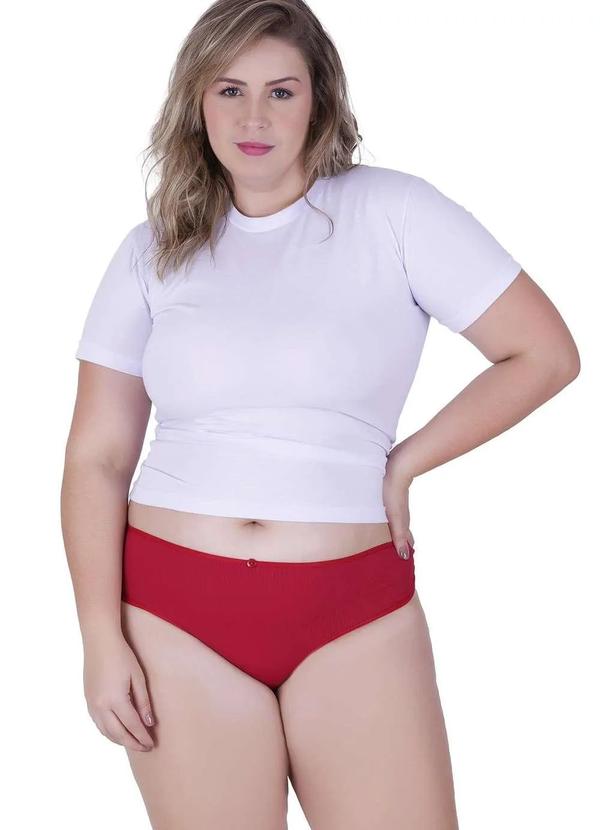 Concept Lingerie - Calcinha Casual Plus Size Microfibra Concept Lingerie Vermelho Vermelho