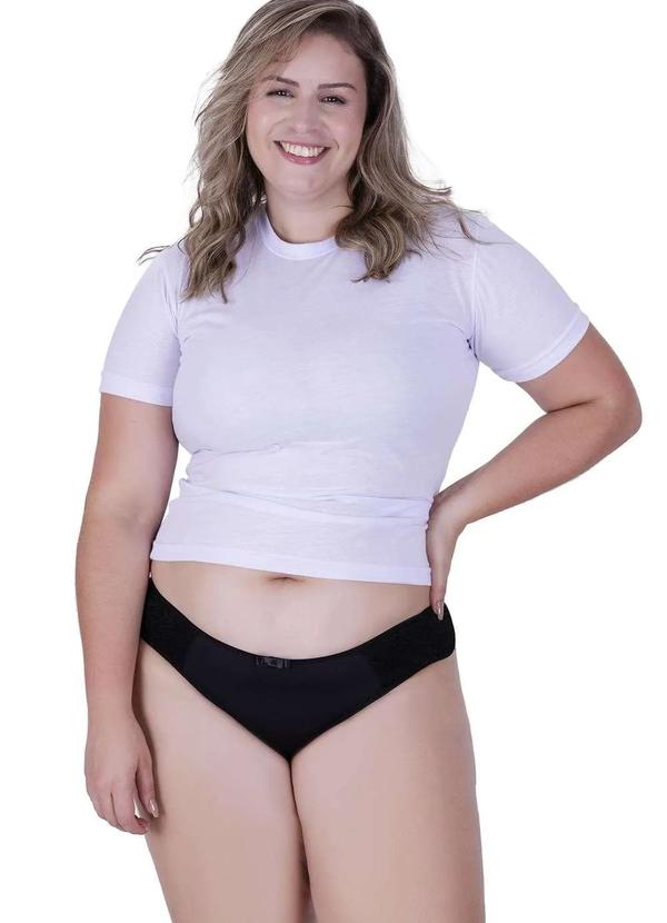 Concept Lingerie - Calcinha Charme Plus Size Microfibra Concept Lingerie Preto Preto
