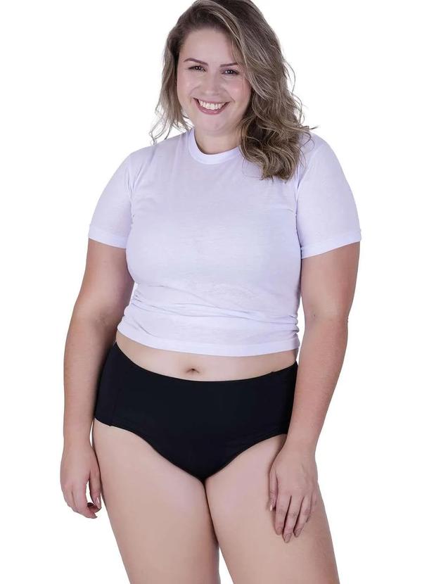Concept Lingerie - Calcinha Princesa Plus Size Microfibra Concept Lingerie Preto Preto