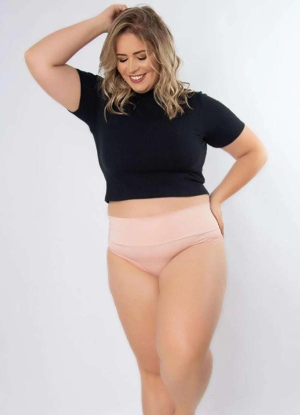 Concept Lingerie - Calcinha Rubi Plus Size Cos Duplo Microfibra Concept Lingerie Ro Rosa