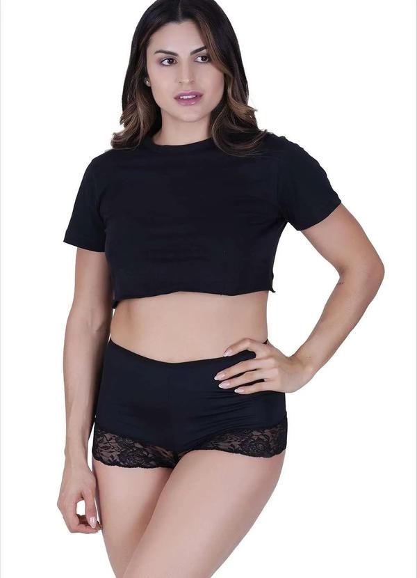 Concept Lingerie - Calcinha Sensuale Compressao Concept Lingerie Preto Preto