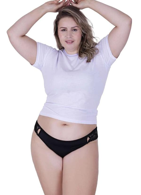 Concept Lingerie - Calcinha Vaidosa Plus Size Microfibra Concept Lingerie Preto Preto