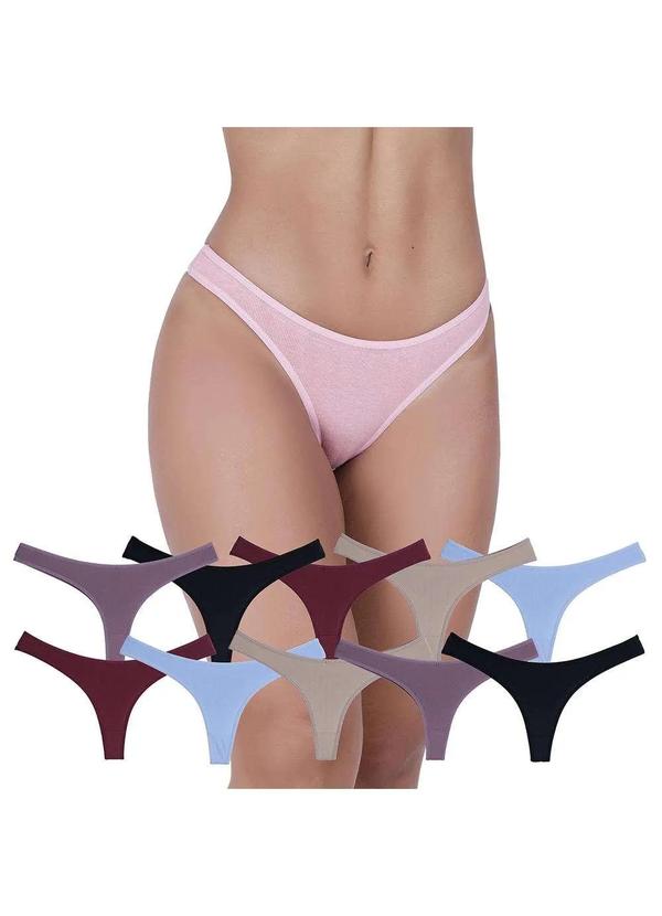 Concept Lingerie - Kit 10 Calcinhas Discreta Algodao Concept Lingerie Multicores