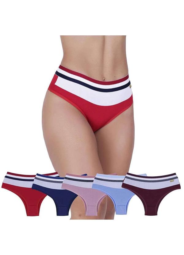 Concept Lingerie - Kit 5 Calcinhas Magica Microfibra Concept Lingerie Multicores