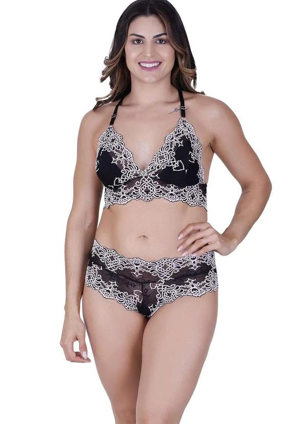 Concept Lingerie - Conjunto Radiante Concept Lingerie Preto Preto