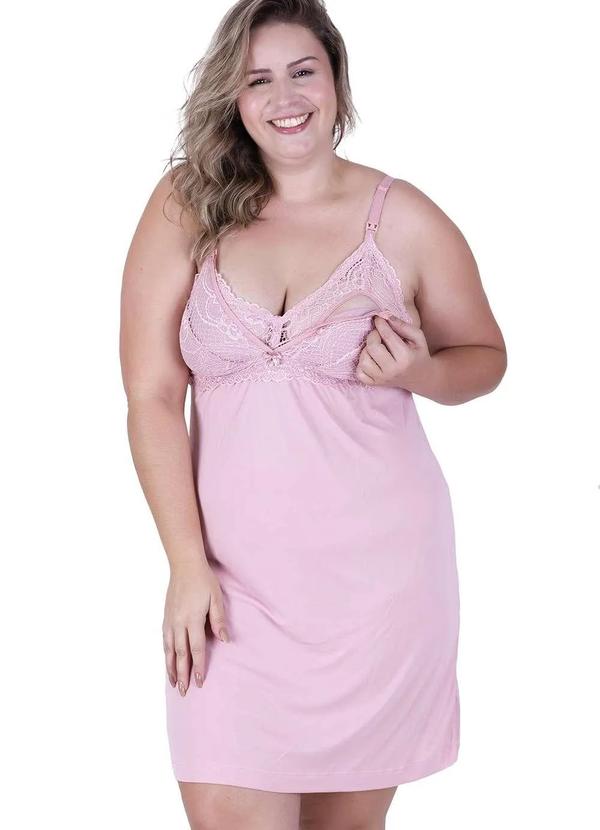 Concept Lingerie - Camisola Amamentacao Lua Plus Concept Lingerie Rosa Rosa