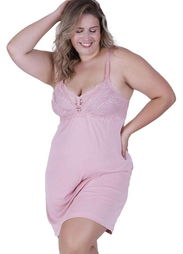 Concept Lingerie - Camisola Amamentacao Lua Plus Concept Lingerie Rosa Rosa 3