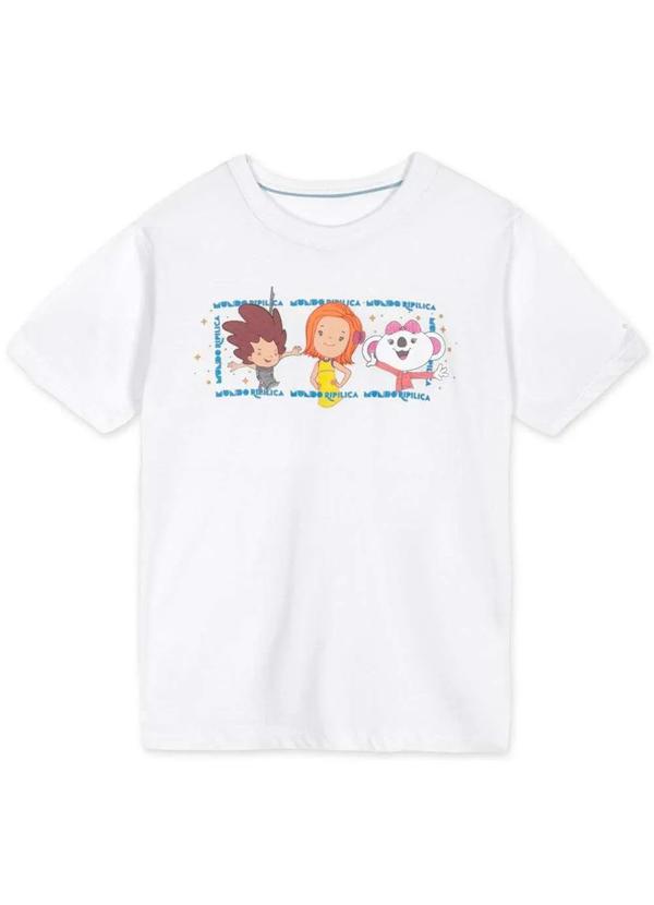 Mundo Ripilica - Camiseta Infantil Unissex Manga Curta Mundo Ripilica Branco