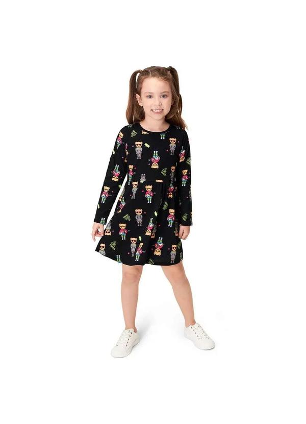 Marisol Play - Vestido Infantil Menina Manga Longa Marisol Play Preto 2
