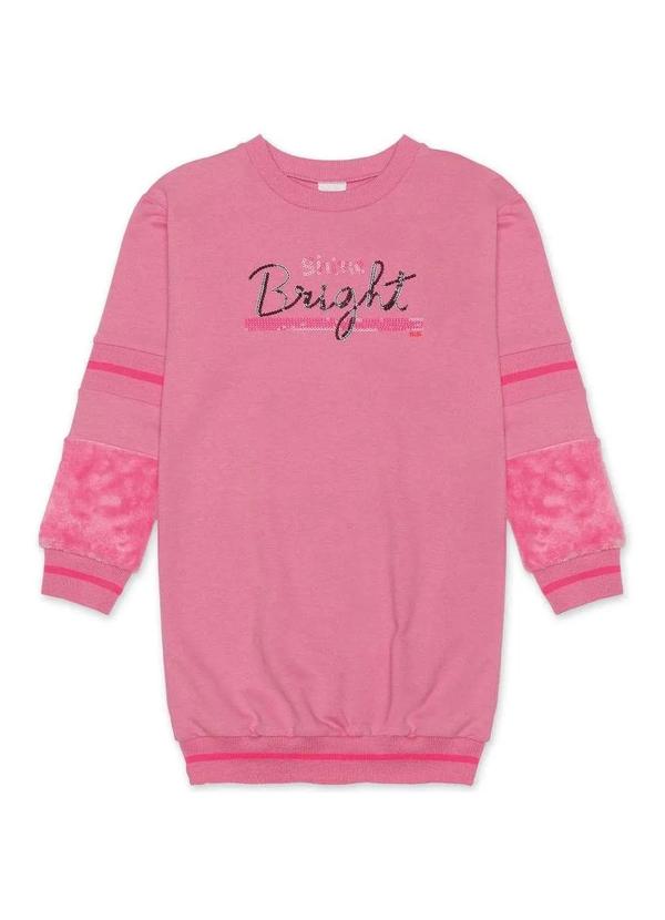 Marisol - Vestido Moletom Infantil Menina Manga Longa Marisol Rosa