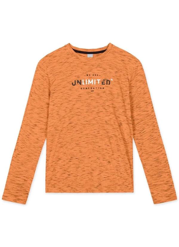 Hapier - Camiseta Juvenil Menino Manga Longa Hapier Laranja
